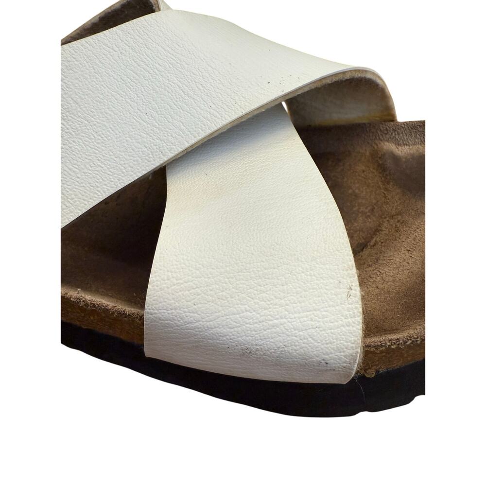 Betula by Birkenstock Leather Criss Cross Slide Sandals Women’s Size 9 White - Picture 7 of 11
